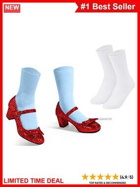 Sequin Heels with Socks Bow Adjustable Strap Stiletto Women Shoes